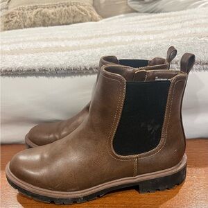 Maurices Brown Ankle Boots with Black Accents